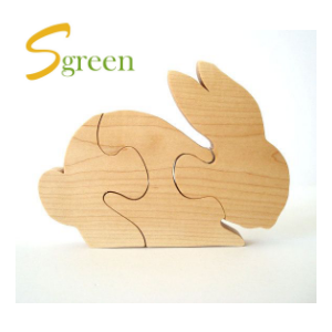 sgreen rabbit puzzle wooden