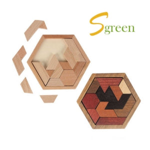 Sgreen Hexagonal board with bar geometric shape jigsaw puzzle kid children educatonal creative toy 